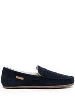 Polo Ralph Lauren chaussons en daim à logo brodé - Bleu