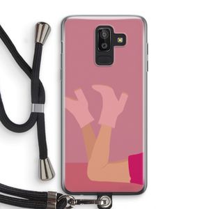 Pink boots: Samsung Galaxy J8 (2018) Transparant Hoesje met koord