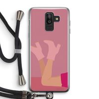 Pink boots: Samsung Galaxy J8 (2018) Transparant Hoesje met koord