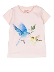 Molo t-shirt à imprimé oiseau - Rose