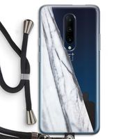 Gestreepte marmer: OnePlus 7 Pro Transparant Hoesje met koord
