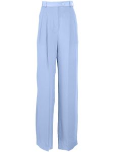 Fleur Du Mal pantalon ample en soie - Bleu