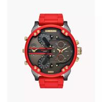 Diesel DZ7430 Heren Mr Daddy 2.0 chronograaf rood roestvrij staal en siliconen horloge