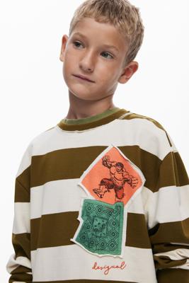 MARVEL™ GESTREEPTE SWEATER - GREEN - 13/14