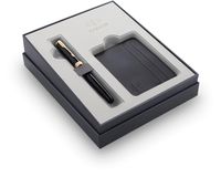 Parker giftbox Sonnet vulpen + kaarthouder, zwart GT - thumbnail