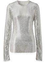 Burberry haut en mesh à paillettes métallisées - Argent Burberry haut en mesh à paillettes métallisées - Argent