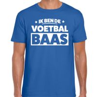 Hobby t-shirt voetbal baas blauw voor heren - voetbal liefhebber shirt - thumbnail