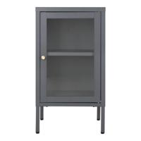 Robinson - kast - grijs - staal en glas - 80x40x180 cm