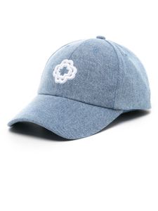 Maje logo-embroidered denim cap - Bleu