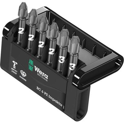 Wera Mini-Check Impaktor 3 05057692001 Bitset 6-delig Kruiskop Pozidriv Impactor technologie