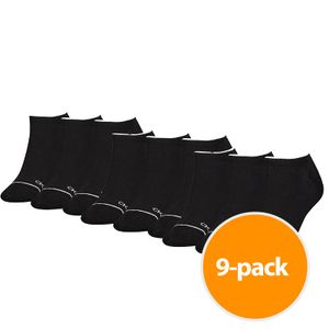 Calvin Klein Sokken Sneaker Dames 9-Pack Zwart-one size