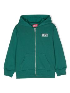 Diesel Kids hoodie zippé à logo imprimé - Vert