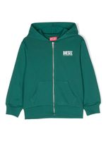 Diesel Kids logo-print zip-up hoodie - Vert