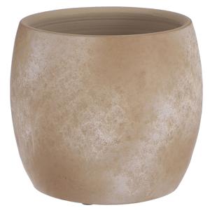 Mica Decorations Bloempot - creme stone - mat - keramiek - 20 x 18 cm