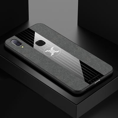 Voor vivo X21 XINLI stiksels doek textuur schokbestendig TPU beschermhoes (grijs)