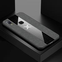 Voor vivo X21 XINLI stiksels doek textuur schokbestendig TPU beschermhoes (grijs)