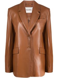 Nanushka blazer oversize en cuir artificiel - Marron