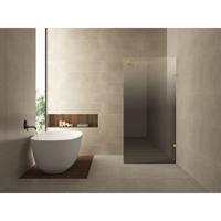 Wiesbaden Less Inloopdouche Rechts - 1200x2000x8mm - Nano Spiegelrook naar Helder Glas - Gunmetal