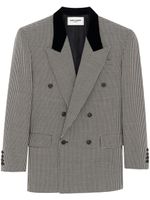 Saint Laurent blazer en laine à motif pied-de-poule - Noir - thumbnail