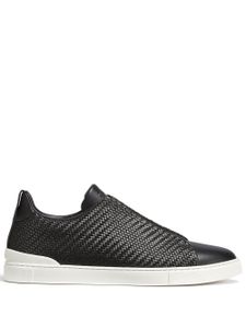 Zegna baskets sans lacets Pelle Tessuta - Noir