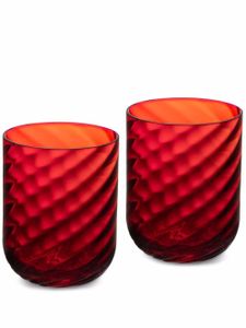 Dolce & Gabbana lot de 2 verres Murano soufflés à la main - Rouge