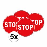 5x Ronde verbod stickers stop 15 cm