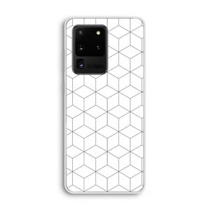 Zwart-witte kubussen: Samsung Galaxy S20 Ultra Transparant Hoesje