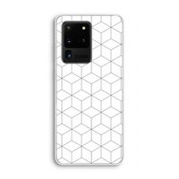 Zwart-witte kubussen: Samsung Galaxy S20 Ultra Transparant Hoesje