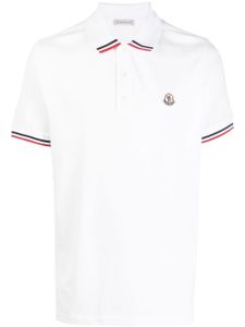 Moncler polo à patch logo - Blanc