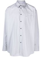 Off-White chemise oversize en coton à rayures - Gris