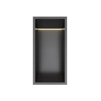 Hotbath &More Inbouwnis - 30 x 15 x 10 cm - met LED-verlichting - Geborsteld Zwart PVD