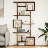 Boekenkast 92x29x188 cm bewerkt hout oud houtkleurig