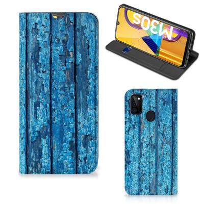 Samsung Galaxy M30s | M21 Book | Wallet Case | Wood Blue
