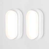HOFTRONIC™ Set van 2 C-Series - LED Plafondlamp wit ovaal - Wandlamp - Scheepslamp - IP54 - 12W - 1160lm - 4000K neutraal wit - voor binnen en buiten