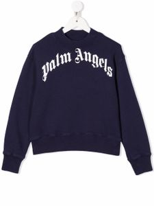 Palm Angels Kids sweat à logo imprimé - Bleu