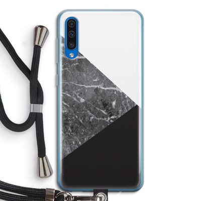 Combinatie marmer: Samsung Galaxy A50 Transparant Hoesje met koord