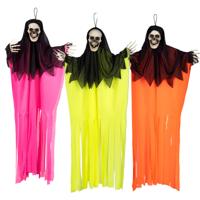 Boland spoken neon - 3x stuks - mix kleur - L90 cm - skelet - halloween - uv blacklight - decoratie