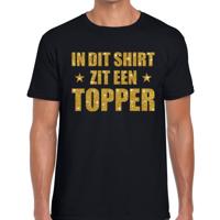In dit shirt zit een Topper - glitter tekst - t-shirt - zwart - voor heren