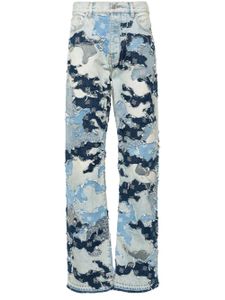AMIRI jean droit Patchwork - Bleu