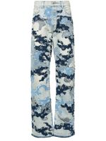 AMIRI jean droit Patchwork - Bleu