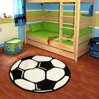 Kindervloerkleed Velours Voetbal maat: xcm - materiaal: Polypropyleen - Dekbed-Discounter.nl