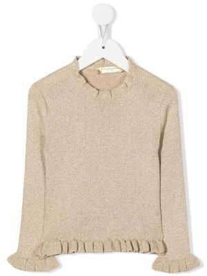 Stella McCartney Kids pull à volants - Or