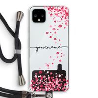 Hartjes en kusjes: Pixel 4 XL Transparant Hoesje met koord