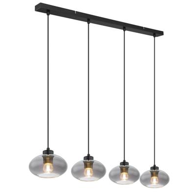 Globo Zwarte hanglampShaun 4-lichts recht - 15572-4H