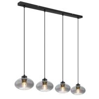 Globo Zwarte hanglampShaun 4-lichts recht - 15572-4H