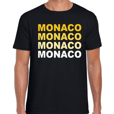 Monaco landen t-shirt zwart voor heren Monaco landen t-shirt zwart voor heren