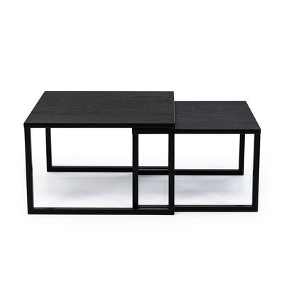 Stalux Salontafel 'Lisa' set van 2 stuks, kleur zwart / zwart eiken