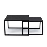 Stalux Salontafel 'Lisa' set van 2 stuks, kleur zwart / zwart eiken