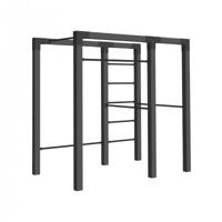 Outdoor Fitnesstoestel Zwart Hout - Zwart Cubic Beslag - Model 2