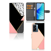 OPPO A77 5G | A57 5G Book Case Zwart Roze Vormen